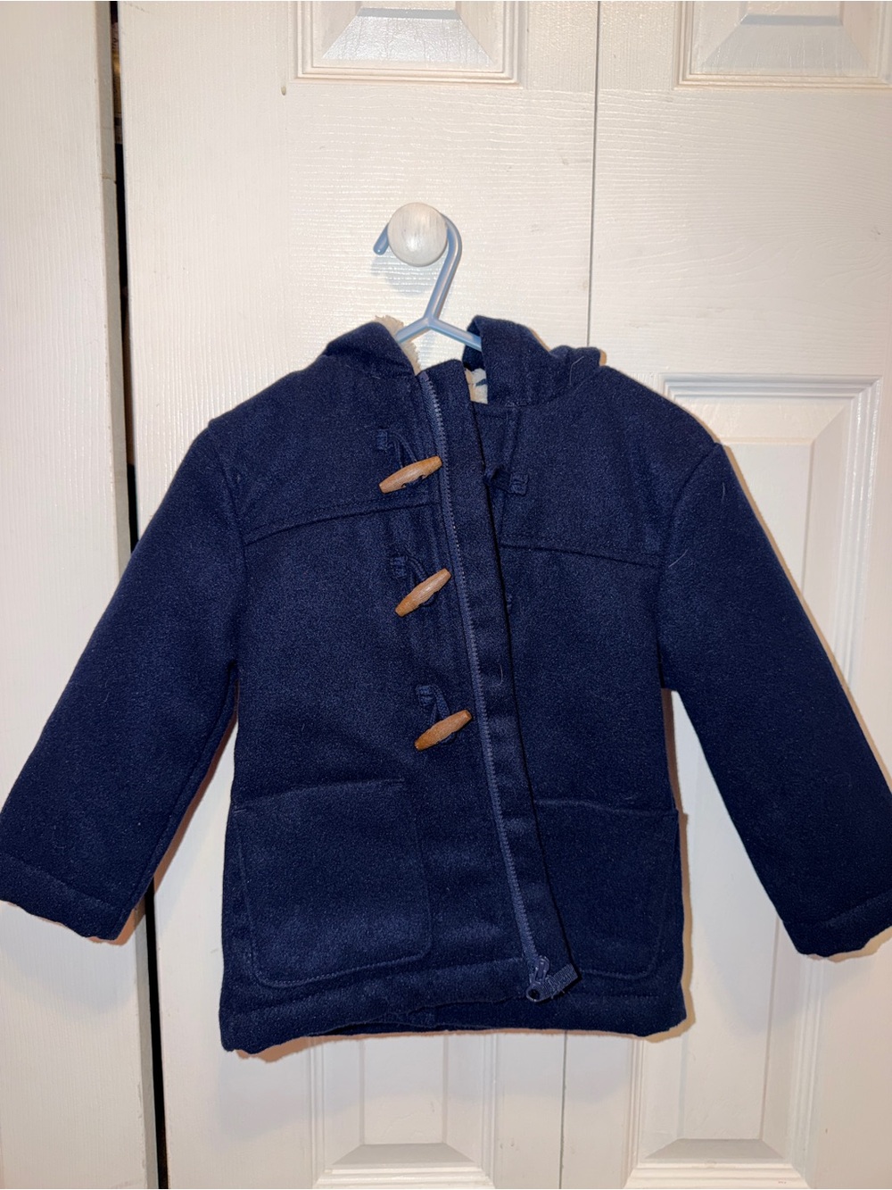 OshKosh B'gosh Navy Hooded Pea Coat with Toggle Accents